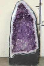 Big 61 lb Deep Purple AMETHYST Crystal Geode Cathedral