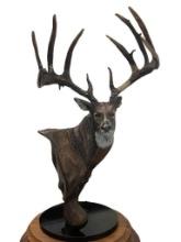 "The Breen Buck" BRONZE Statue by artist Dick Idol on a Marble and Wood Base