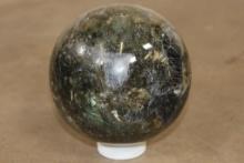 Big 9 lb Polished LABRADORITE Semi-precious Mineral Sphere