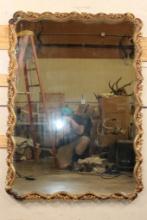 Large Antique Rococo Style Metal Mirror