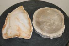 (2) PETRIFIED FOSSILIZED WOOD Slab Slices from Indonesia (ONE$)