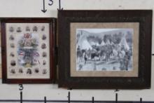 "Our Heroes and Our Flags" Civil War Print and "Crow Indians with Tipis and Horses" Print (ONE$)