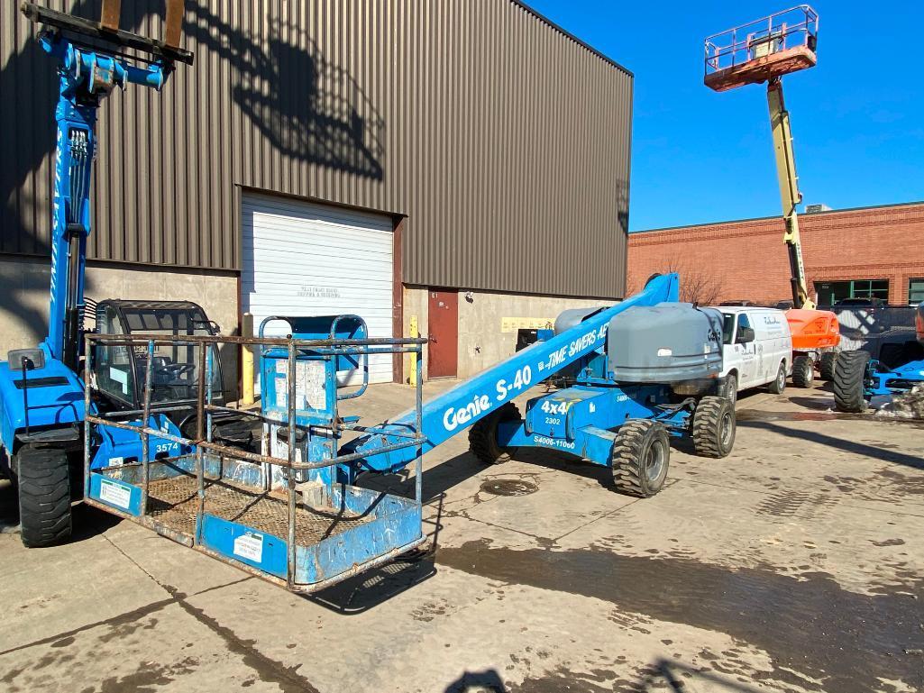 Genie S-40 Rough Terrain Boom Lift (S/N S4006-11060, Year 2006), with 40' Platform Height, 500 Lb.