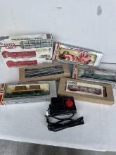 Lot of Various HO Scale Train Cars and Track