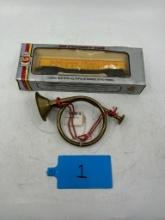 Lot of Misc. HO Scale Train Car and Decorative Trumpet