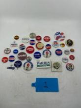 Large Lot of Various Vintage Political Buttons