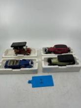 Lot of 4 1950's Style Diecast Toy Cars