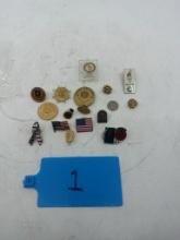 Lot of Various Vintage Military and American Themed Pins