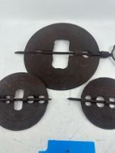 Lot of3  Vintage/Antique Griswold Cast Iron Flue Damper Plates