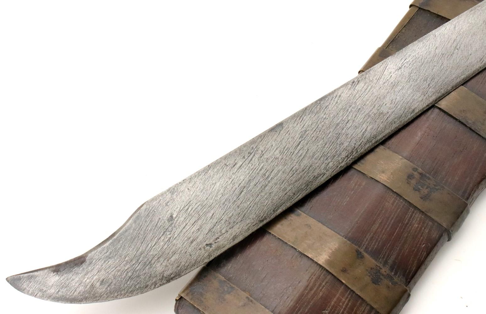 Very Rare 19th C. Indonesian Nias Sumatra BALATO Sword ~ Alligator Teeth Mounts ~ Museum Number on S