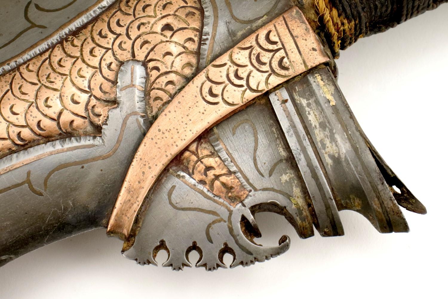 Rare 19th C. Philippine Naga Sulu Moro KRIS Sword ~ Unique Copper Inlaid Blade