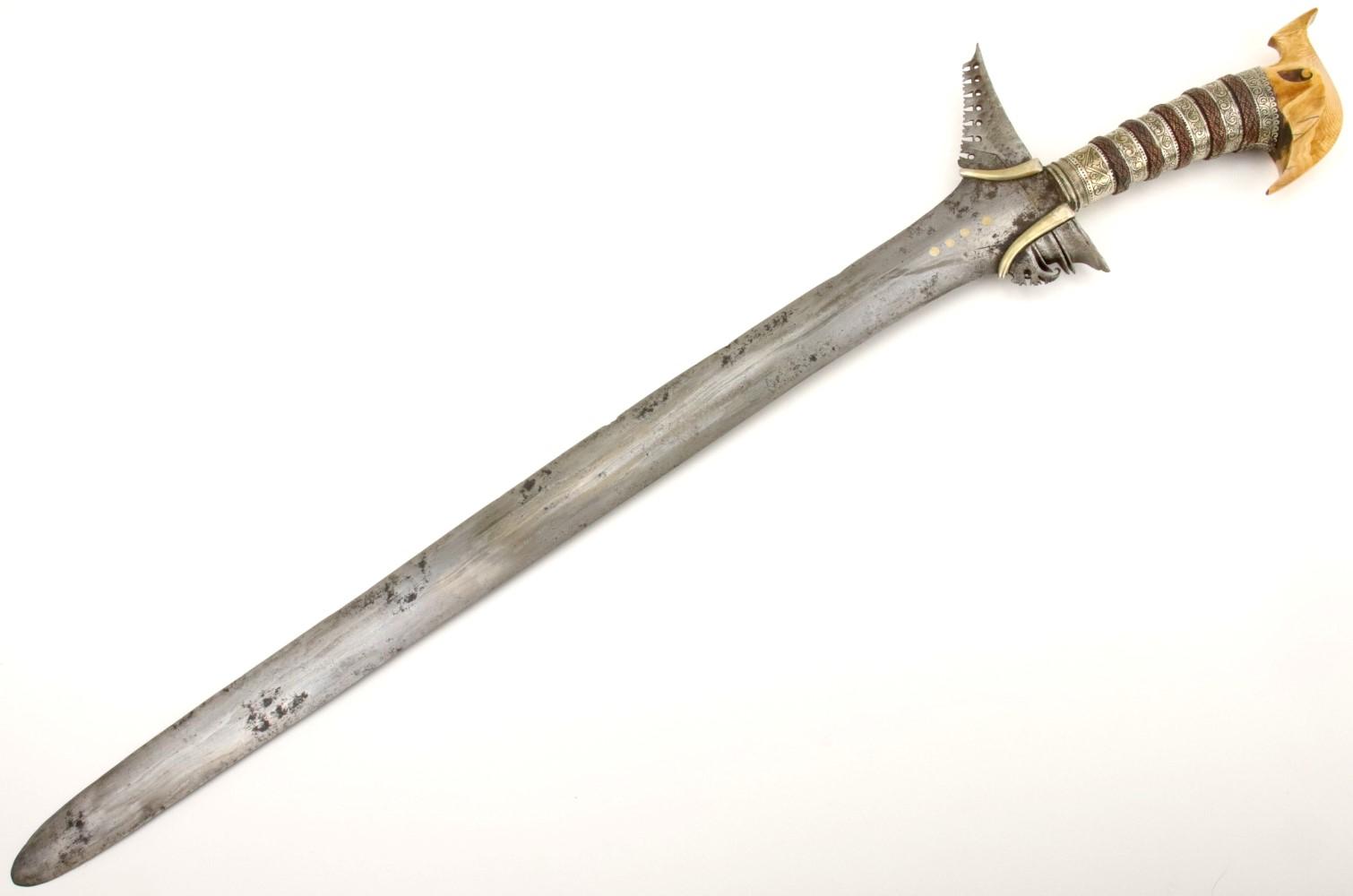 Very Good 19th C. Philippine Maguindanao Datu's KRIS Sword ~ Twistcore Damascus Blade ~ Fine Large C