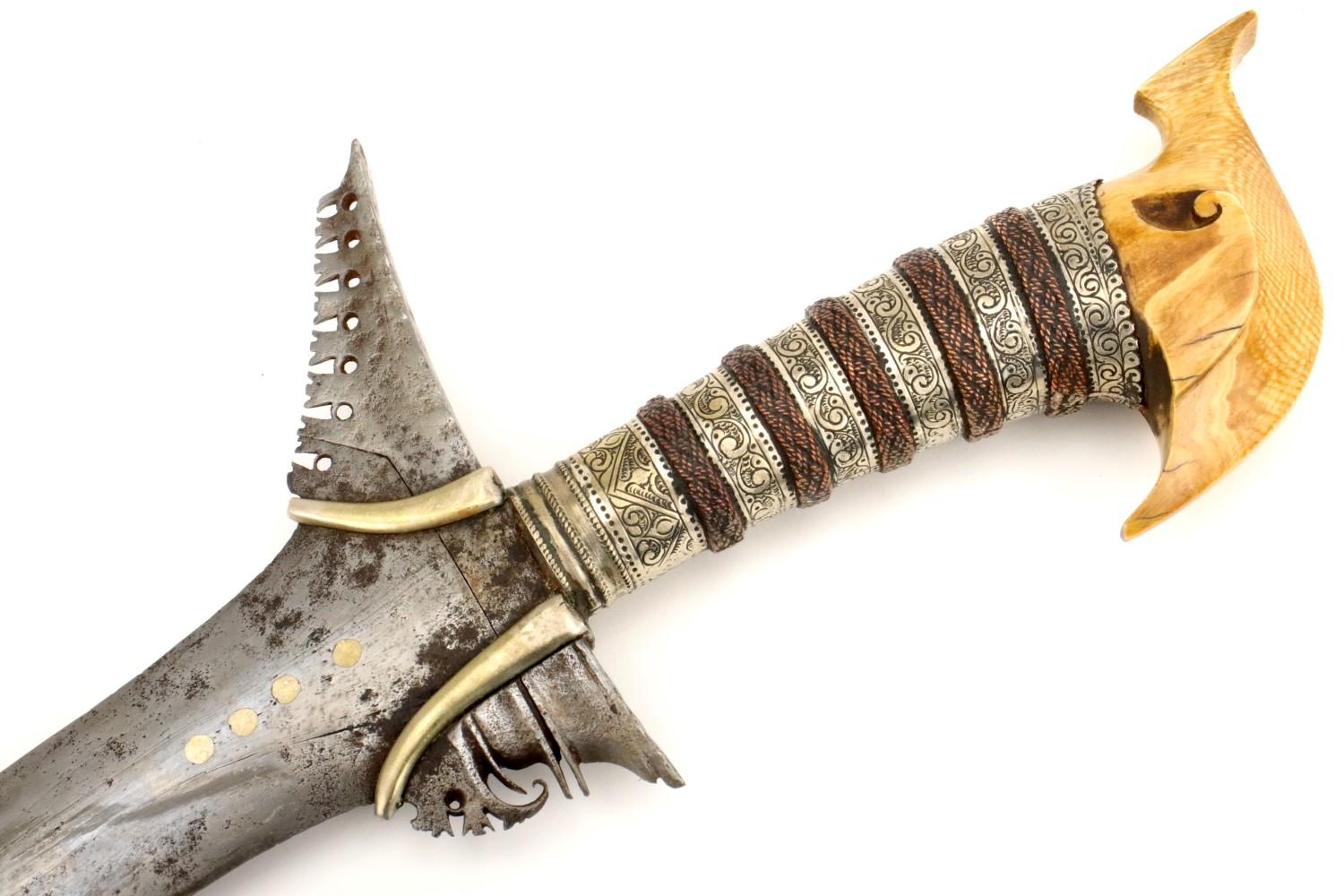 Very Good 19th C. Philippine Maguindanao Datu's KRIS Sword ~ Twistcore Damascus Blade ~ Fine Large C