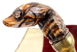 Very Rare Indonesian Sumatra KERIS Dagger in Fossil Mammoth Tooth mounts ~ Early Blade with Gold.