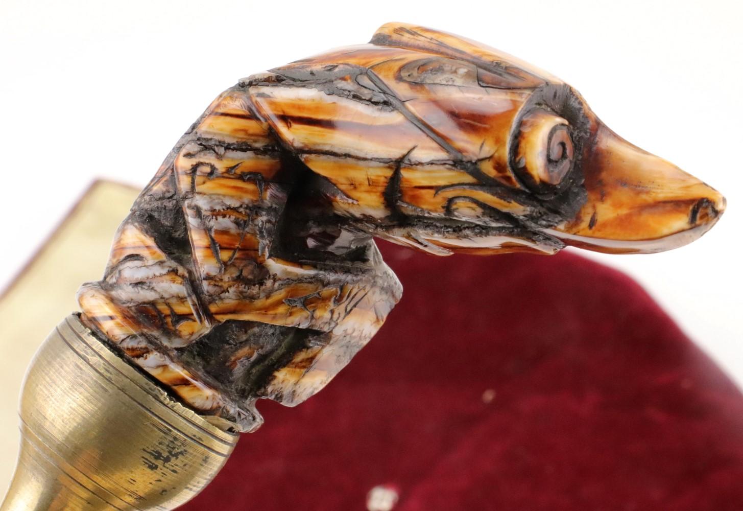 Very Rare Indonesian Sumatra KERIS Dagger in Fossil Mammoth Tooth mounts ~ Early Blade with Gold.