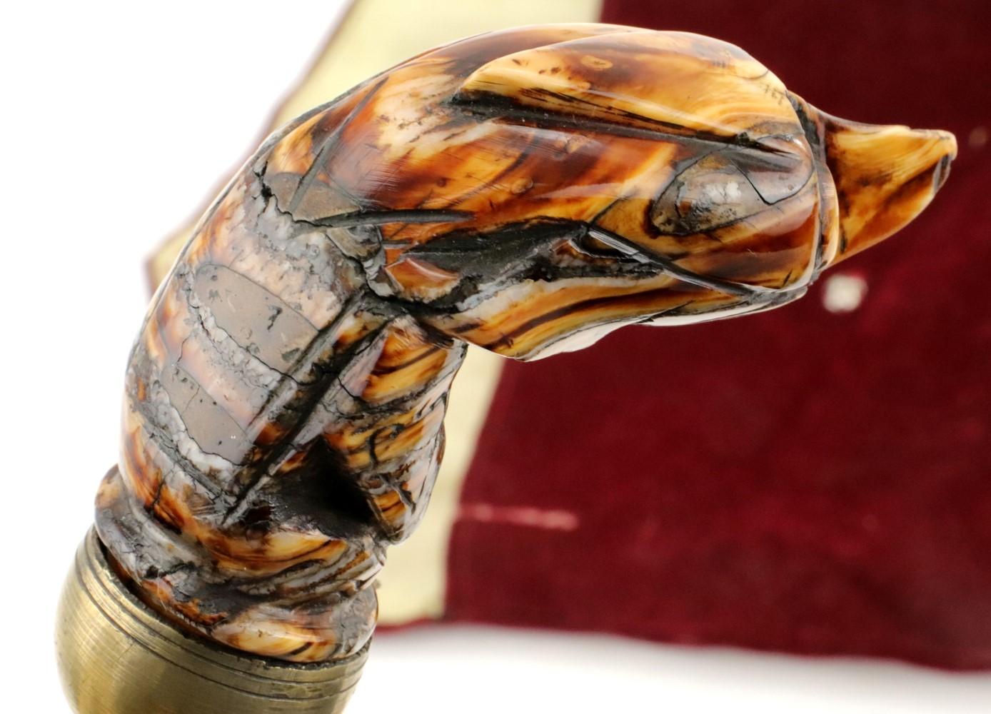 Very Rare Indonesian Sumatra KERIS Dagger in Fossil Mammoth Tooth mounts ~ Early Blade with Gold.