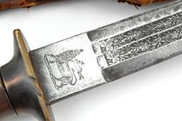 Verty Good 19th C. Ethiopian Arabic SAIF or SHOTEL Sword ~ Powerful Blade with Engraved Decorations.