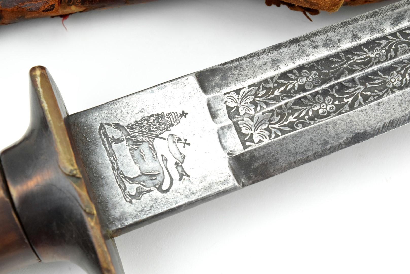 Verty Good 19th C. Ethiopian Arabic SAIF or SHOTEL Sword ~ Powerful Blade with Engraved Decorations.