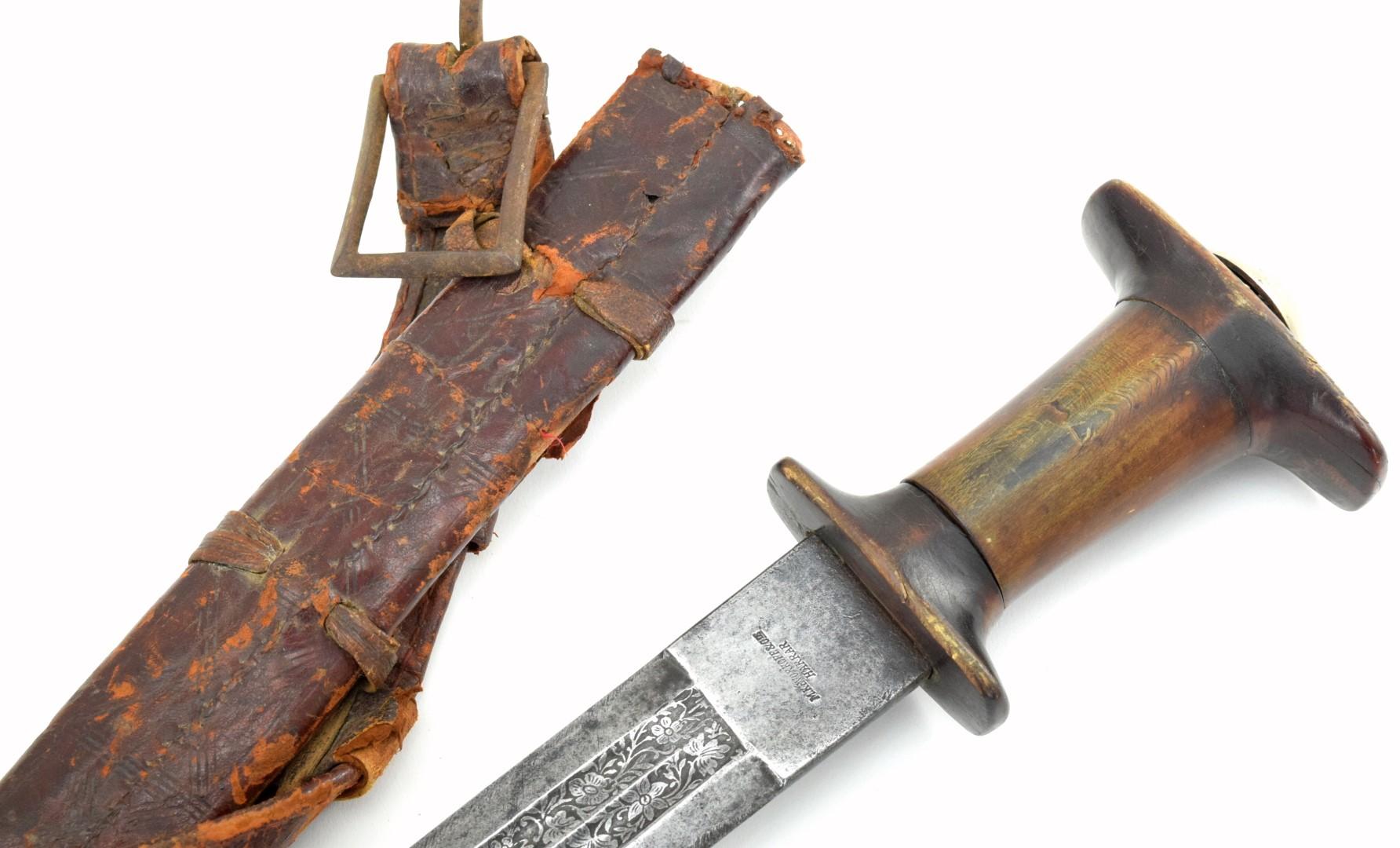 Verty Good 19th C. Ethiopian Arabic SAIF or SHOTEL Sword ~ Powerful Blade with Engraved Decorations.