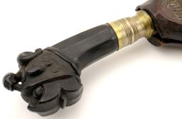 Rare 19th - early 20th C. Indonesian Nias BALATO Sword (telugu, balatu sebua) ~ Animal Teeth & Shell
