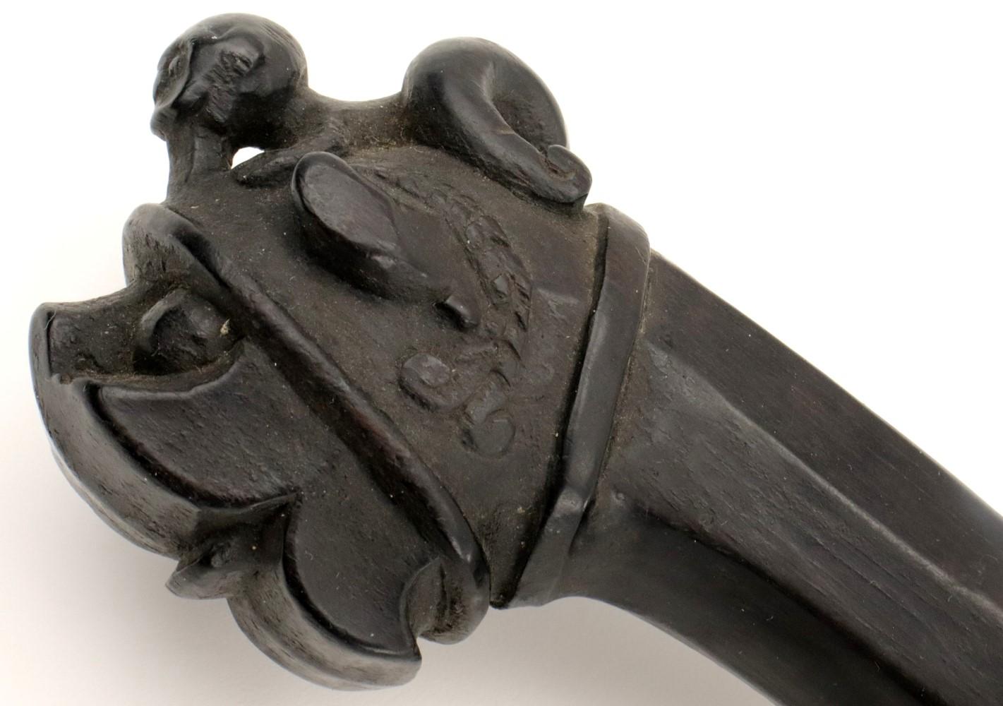 Rare 19th - early 20th C. Indonesian Nias BALATO Sword (telugu, balatu sebua) ~ Animal Teeth & Shell