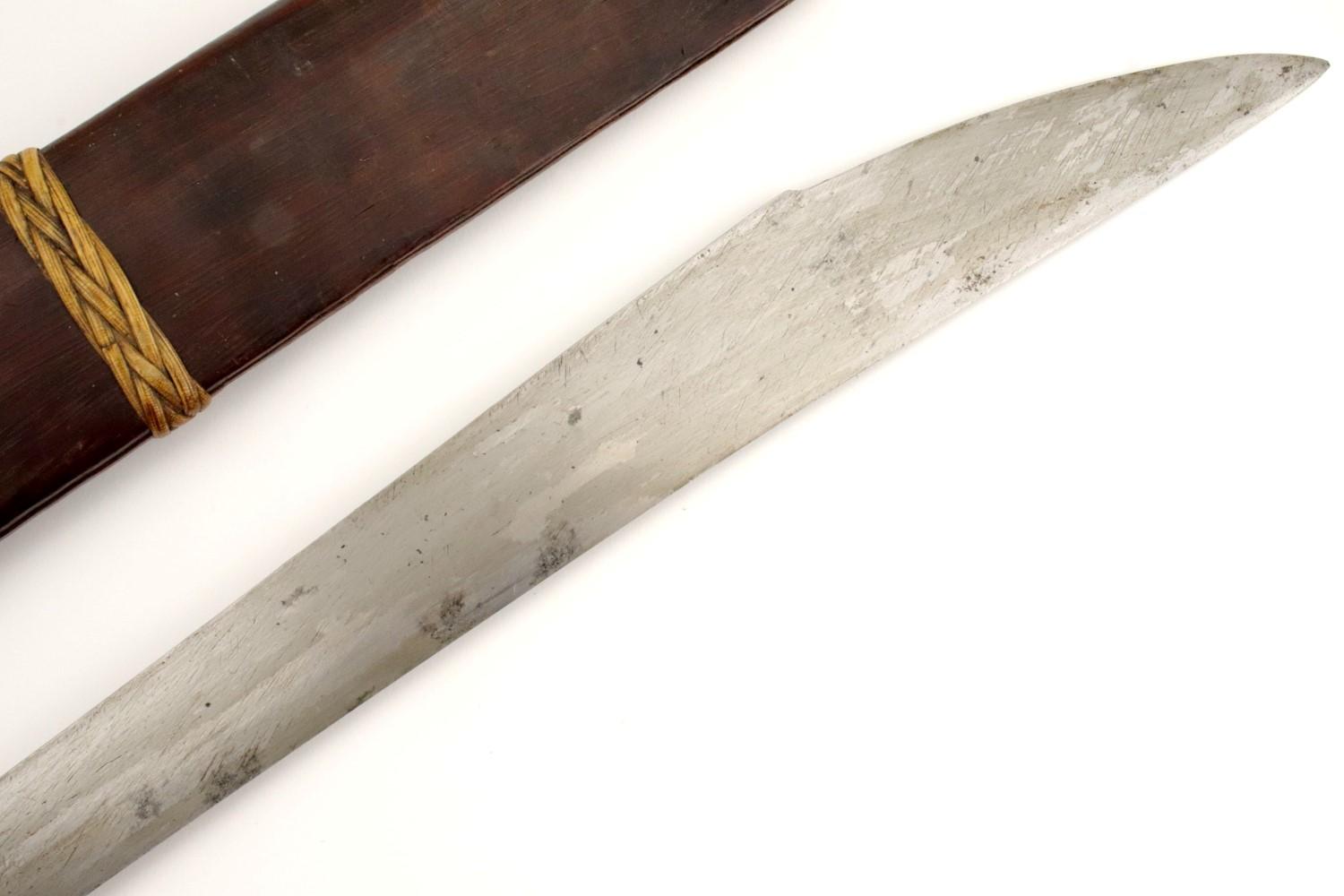 Rare 19th - early 20th C. Indonesian Nias BALATO Sword (telugu, balatu sebua) ~ Animal Teeth & Shell