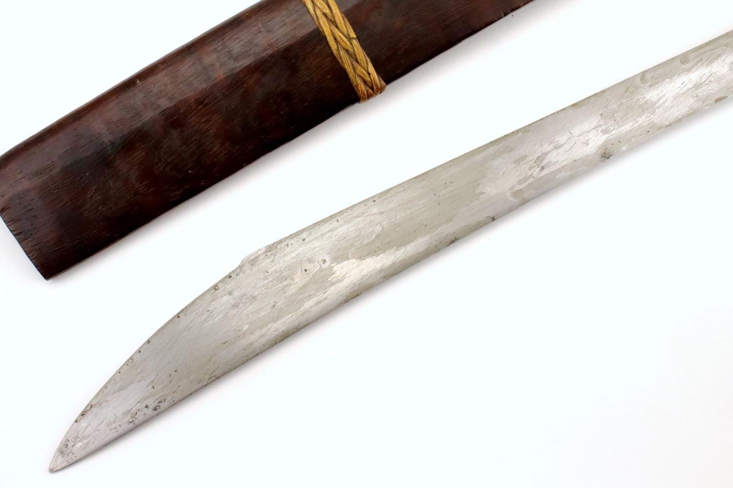 Rare 19th - early 20th C. Indonesian Nias BALATO Sword (telugu, balatu sebua) ~ Animal Teeth & Shell