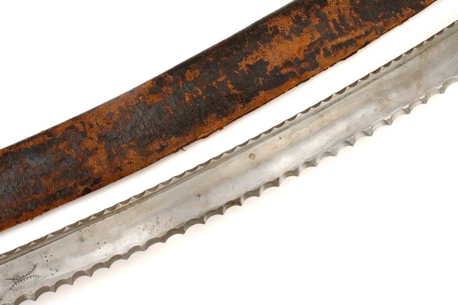 Fine and Rare 18th-19th C. Mughal Indian ZULFIKAR Shamshir Sword with Gold & Silver Damascened Tulwa