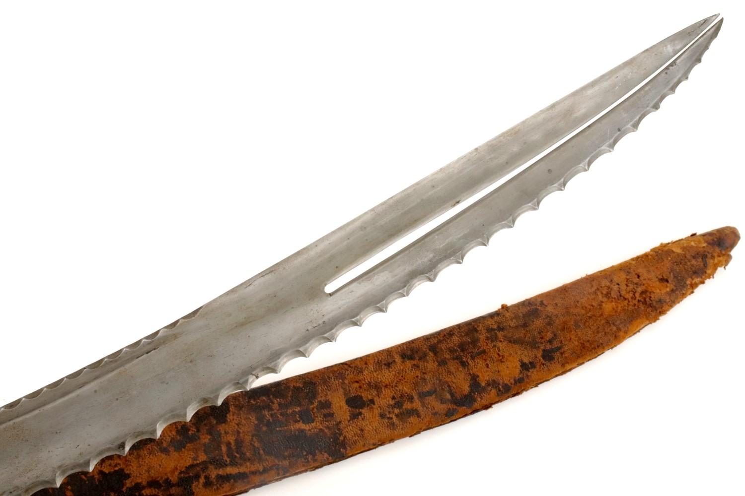 Fine and Rare 18th-19th C. Mughal Indian ZULFIKAR Shamshir Sword with Gold & Silver Damascened Tulwa