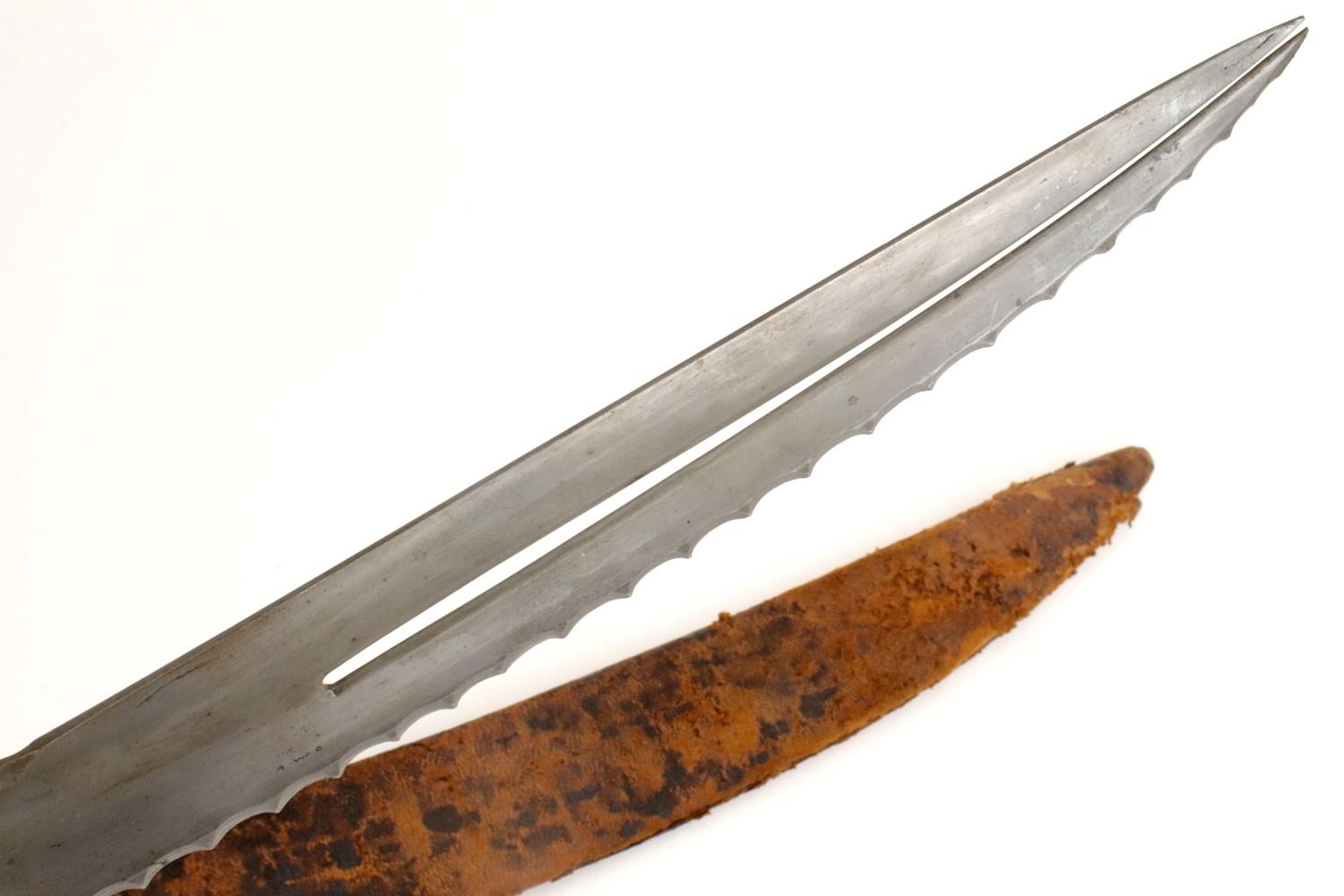 Fine and Rare 18th-19th C. Mughal Indian ZULFIKAR Shamshir Sword with Gold & Silver Damascened Tulwa