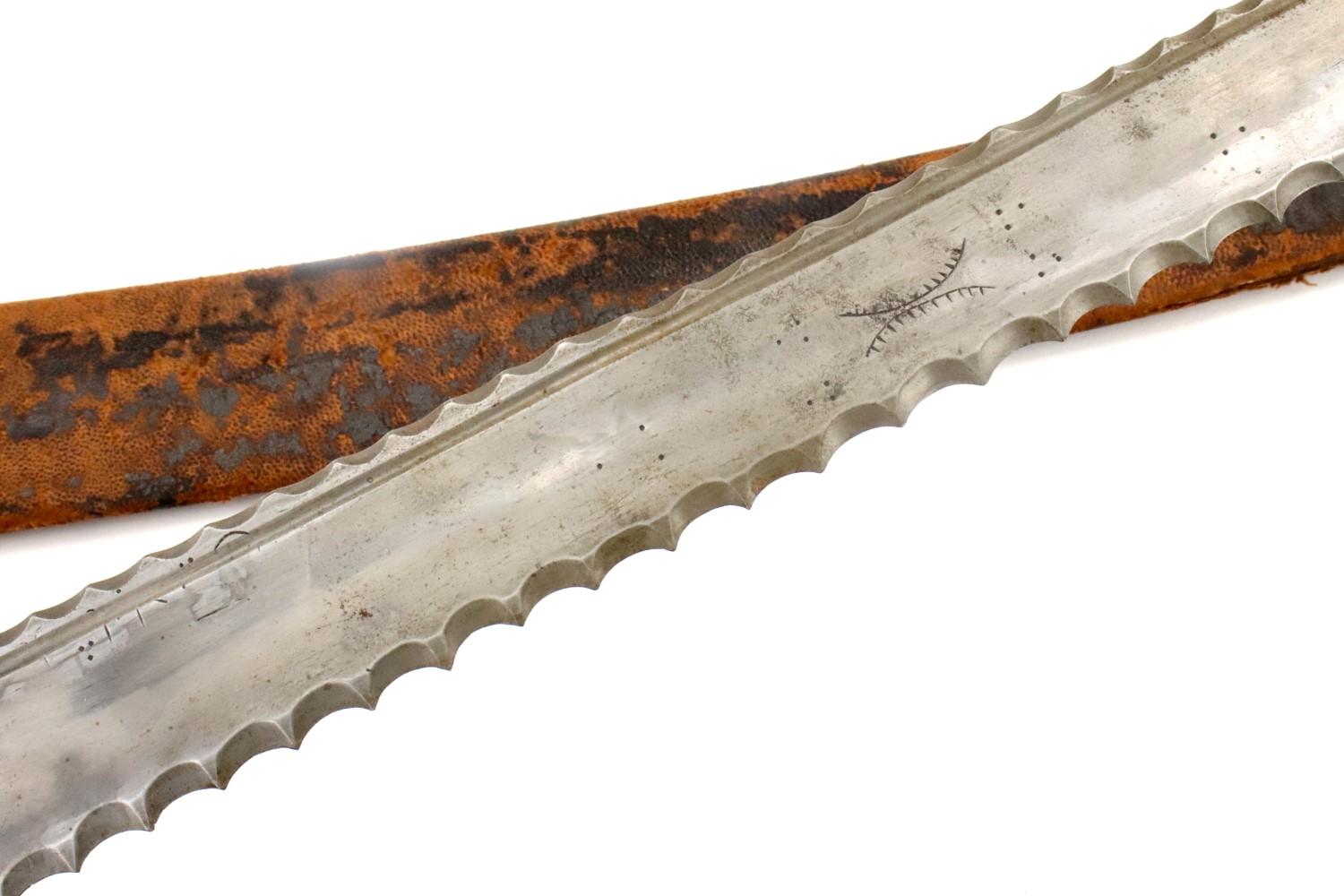 Fine and Rare 18th-19th C. Mughal Indian ZULFIKAR Shamshir Sword with Gold & Silver Damascened Tulwa