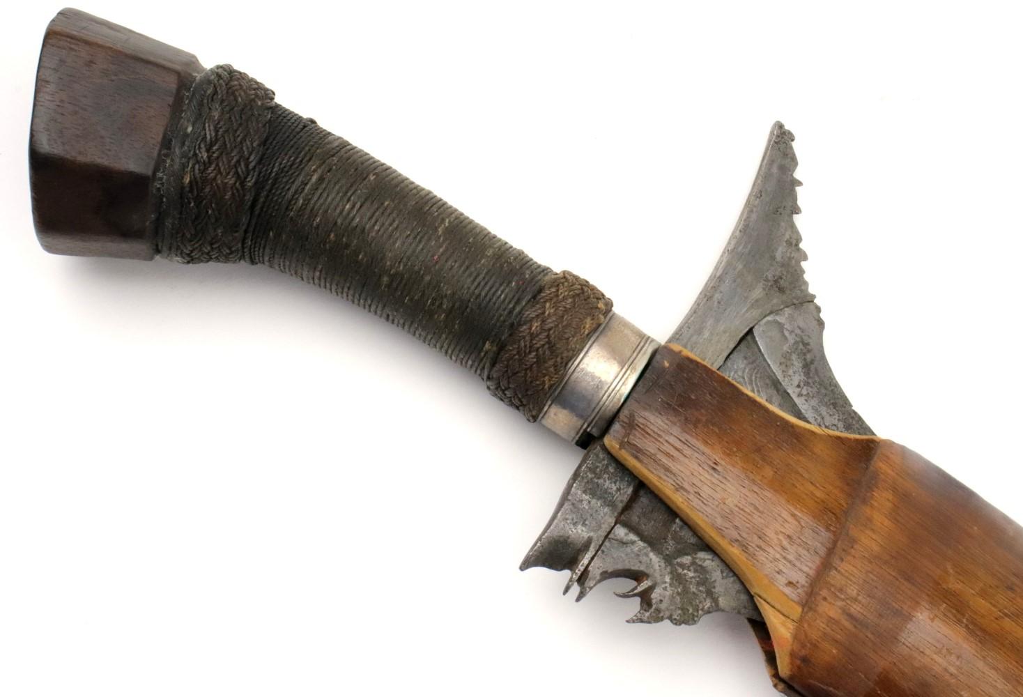 Rare 18th - early 19th C. Archaic Twistcore Damascus Philippine Moro KRIS Sword.
