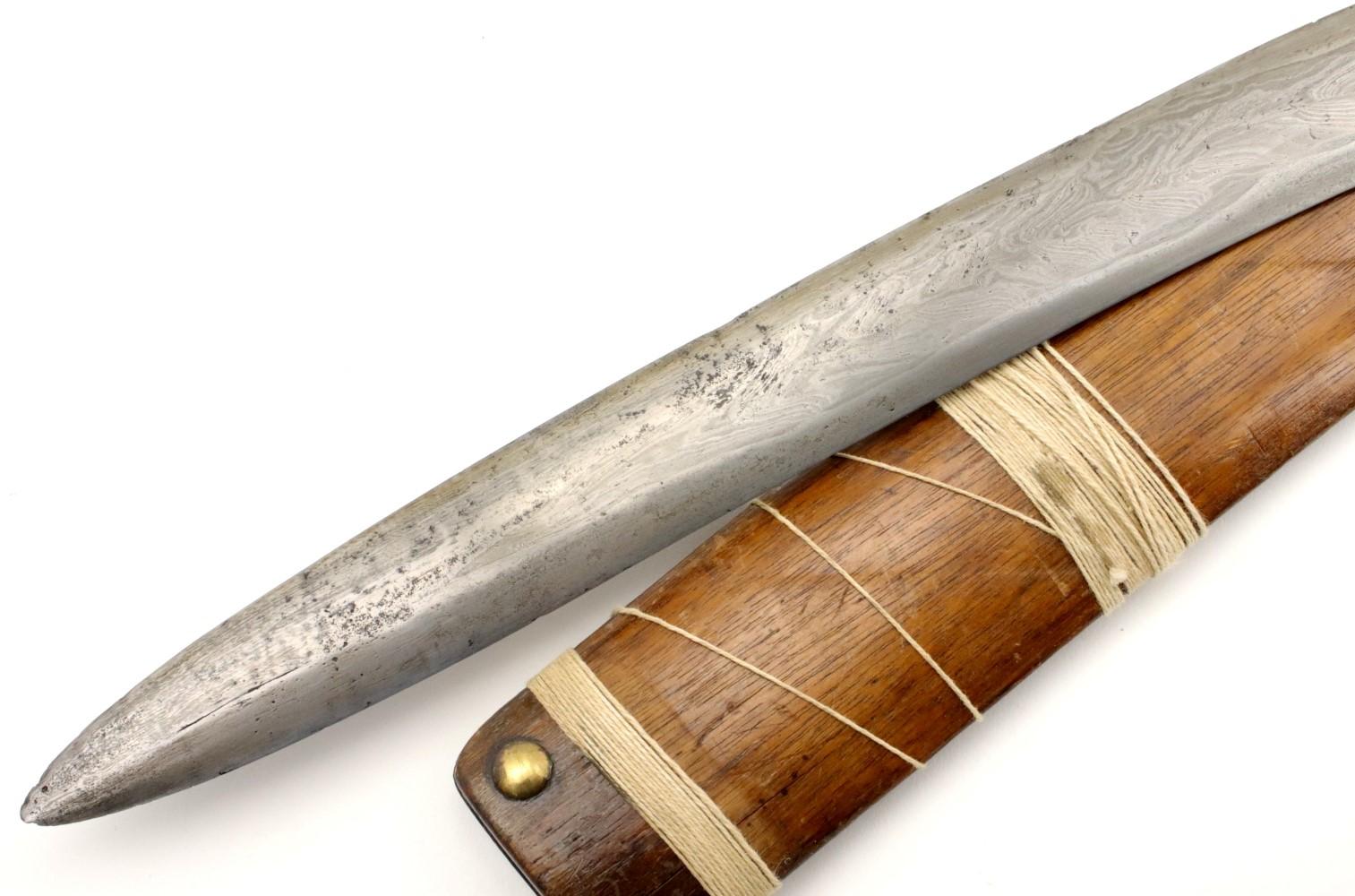 Rare 18th - early 19th C. Archaic Twistcore Damascus Philippine Moro KRIS Sword.