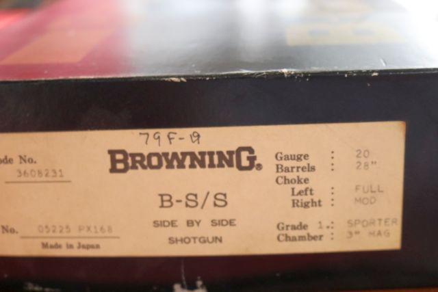BROWNING B-SS SxS 20 GAUGE SHOTGUN W/ CASE