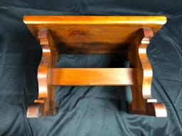 Handmade Small Trestle Table Date 1978, 12.5" Tall, 17" x 11"