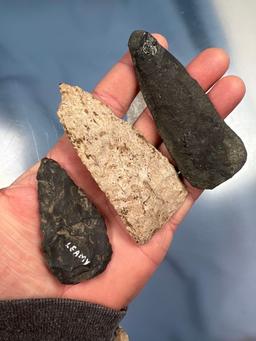 Lot of 6 Blades, Indian Artifacts, Fair Condition, Longest Measures 3 1/2"