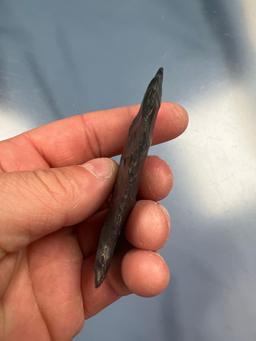 3 1/8" Black Chert Big Sandy Point, Found in Kentucky, Nicks Noted