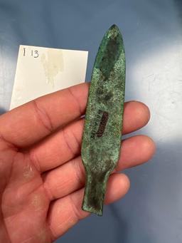 RARE Old Copper Culture Socketed Spear Point, Found in New York, Ex: Charlie Wray
