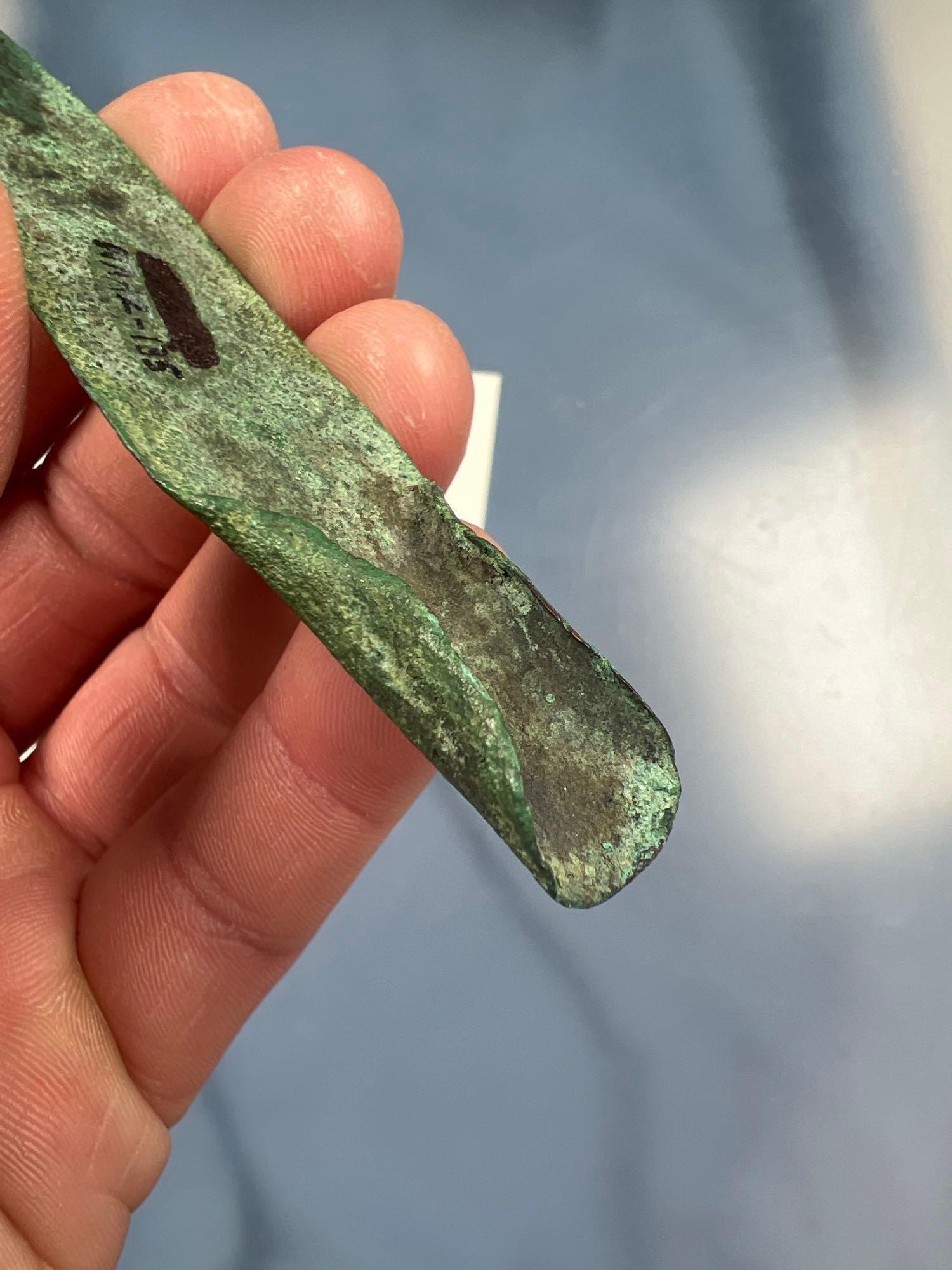 RARE Old Copper Culture Socketed Spear Point, Found in New York, Ex: Charlie Wray