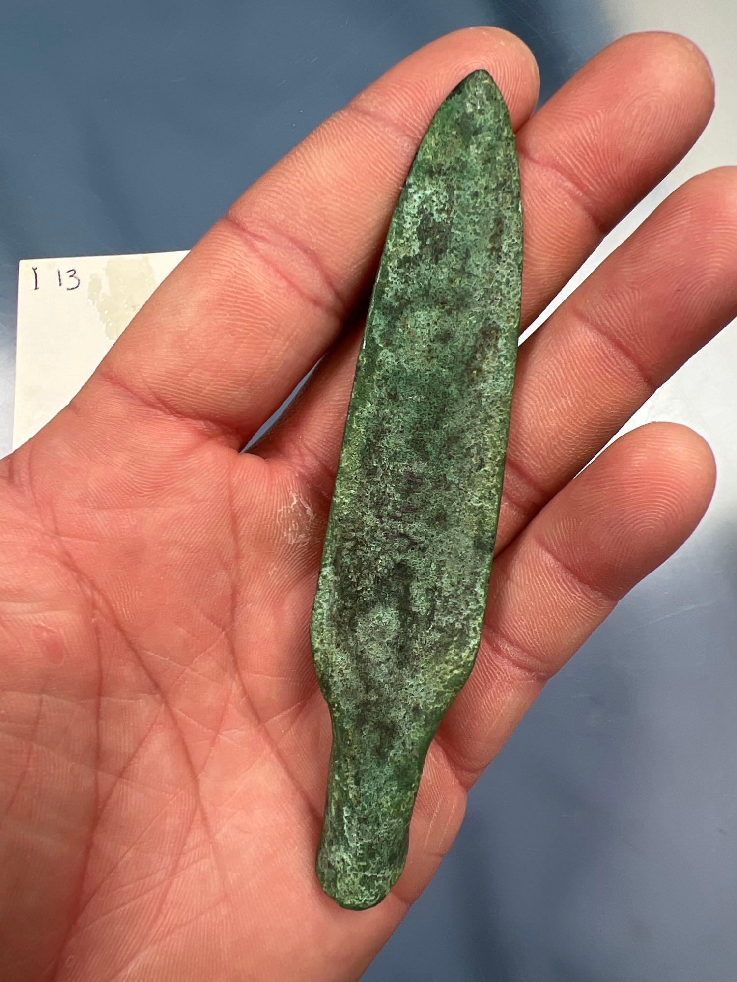 RARE Old Copper Culture Socketed Spear Point, Found in New York, Ex: Charlie Wray