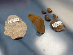 Lot of Jasper+Quartzite Tools, Thumbnail Scrapers, Paleo Scraper, "Dark Moon Farm" Site NJ