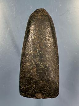 4 1/4" Highly Polished Green Granite Celt, Found in Livingston Co., New York, Several ancient nicks