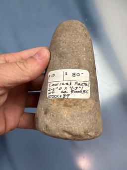 4 1/2" Quartz Bell Pestle, Found in New York, Well made and Good Condition, Some nicks noted.