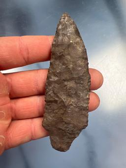 4 1/8" Onondaga Chert Genesee Arrowhead, Found in New York, Well-Made