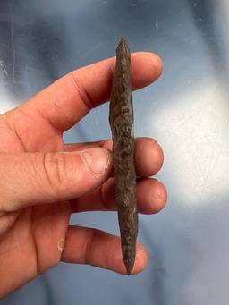 4 1/8" Onondaga Chert Genesee Arrowhead, Found in New York, Well-Made