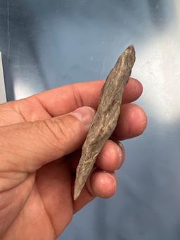3 1/2" Quartzite Morrow Mountain Point, Found in Nassau Co., New York