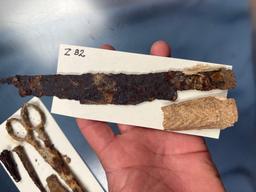 Lot of Rare Trade Artifacts, Bone Handled Knife, Scissors, Scrapers, Conicals, Found in New York