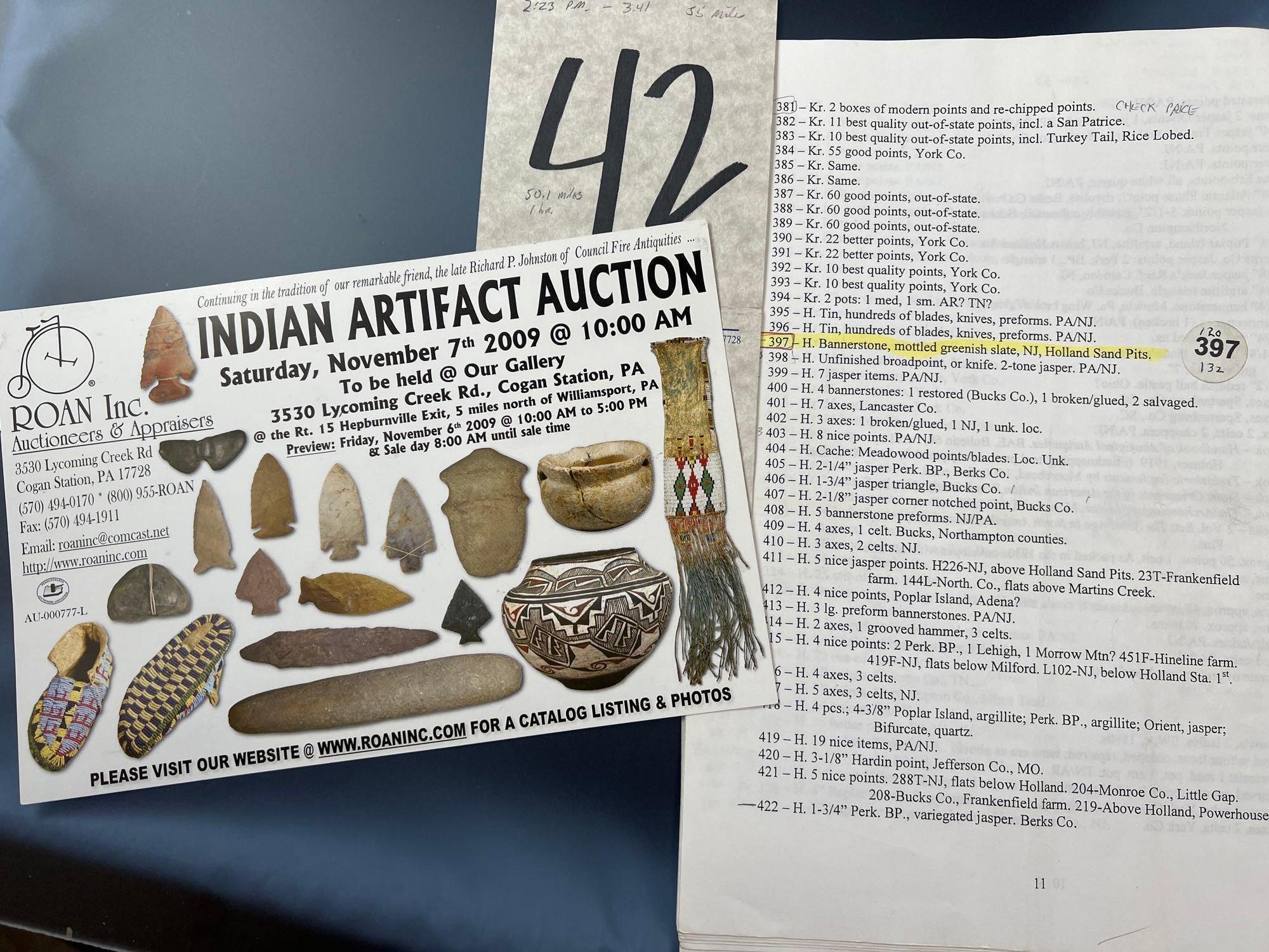 2" Polished Shield Bannerstone Found in NJ near the Holland Sand Pits, Well Made, Incising noted