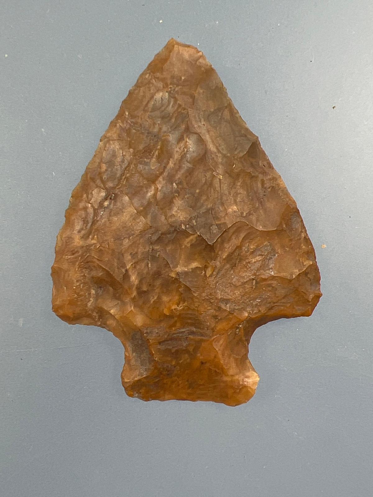 1 15/16" Semi Translucent Perkiomen Point, Found in Bucks Co., PA, Ex: Pete Crane, Podpora Collectio