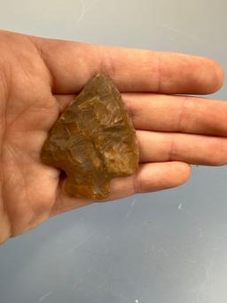 1 15/16" Semi Translucent Perkiomen Point, Found in Bucks Co., PA, Ex: Pete Crane, Podpora Collectio